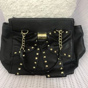 Betsy Johnson gold studded satchel